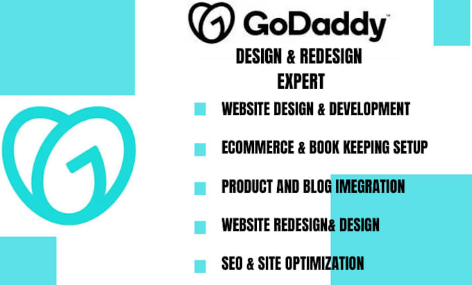 Gig Preview - Godaddy website design, godaddy website redesign, ecommerce website