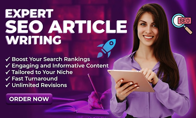 Gig Preview - Do professional SEO article writing, blog post writing, and content writing