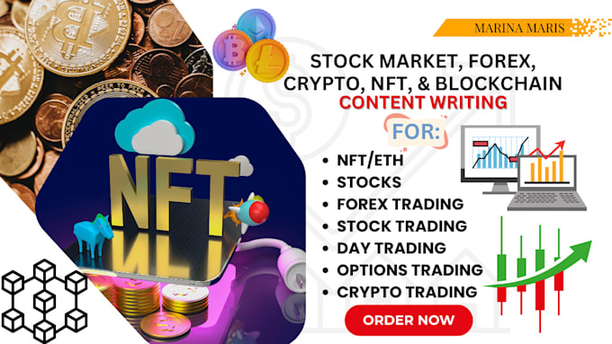 Gig Preview - Write on stock market, forex, crypto, options trading, nft,slide design on tella