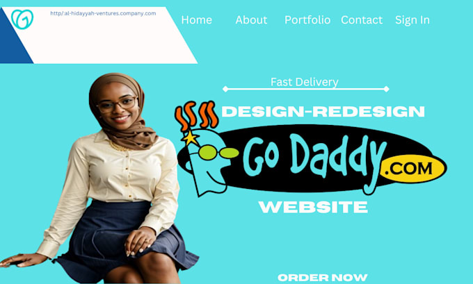 Gig Preview - Goddady website design goddady redesign website  goddady seo optimization