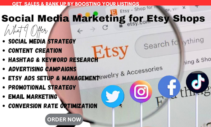 Gig Preview - Do etsy social media marketing, etsy shop marketing to drive conversion and sale