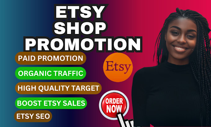 Gig Preview - Do etsy shop promotion, SEO, etsy traffic, etsy promotion to boost etsy sales