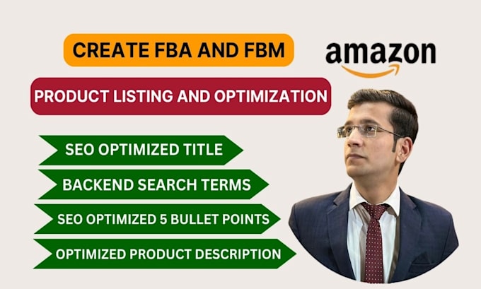 Gig Preview - Set up amazon fba fbm product listing with SEO amazon listing optimization