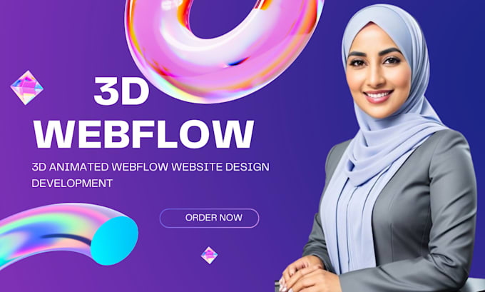 Gig Preview - Build 3d animated webflow website spline lottie website 3d webflow landing page