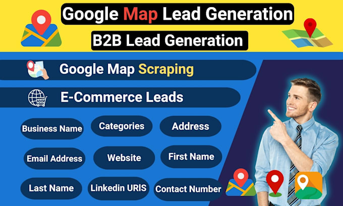 Gig Preview - Do b2b lead generation, google map lead generation, solar leads, ecommerce leads