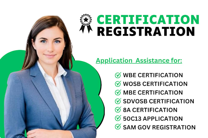 Gig Preview - Help you with mbe wosb wbe sdvosb 8a certification sam gov registration 501c3