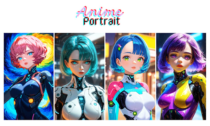 Bestseller - create ai anime portrait in any style realistic or kawaii or neonpunk or whatev