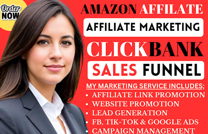 Gig Preview - Setup an affiliate marketing click bank sales funnel and amazon website sales