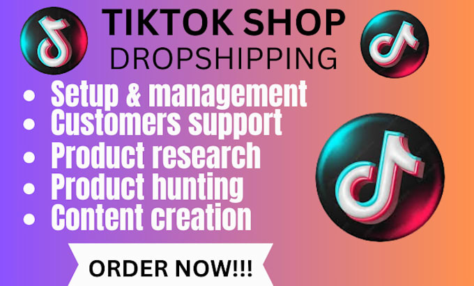 Gig Preview - Do tik tok shop set up dropshipping, product listing, hunting, and automation