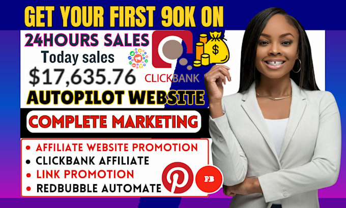 Gig Preview - Build autopilot amazon website, clickbank affiliate link promotion, marketing