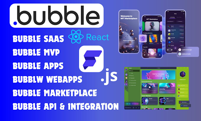 Gig Preview - Be bubble developer saas website bubble mvp api adalo app appgyver glide