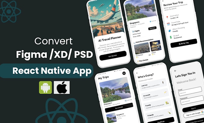 Gig Preview - Convert figma to react native, PSD to react native as react native app developer