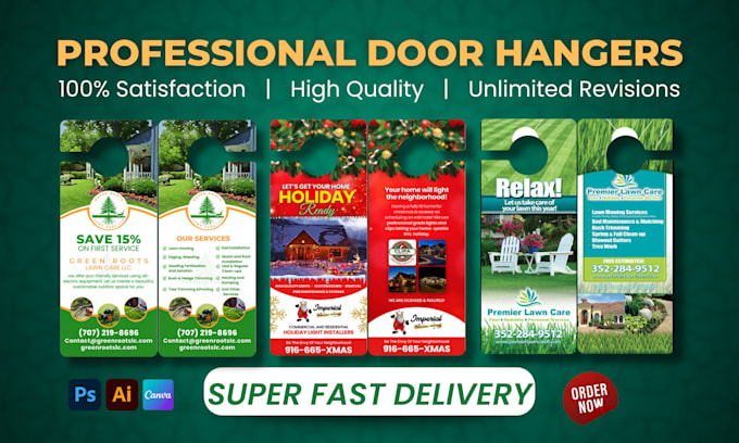 Gig Preview - Design lawn care, cleaning, solar, junk removal, handyman and event door hangers