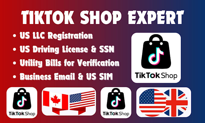 Gig Preview - Setup us tiktok shop usa tiktok shop uk tiktok shop tiktok llc tiktok shop llc