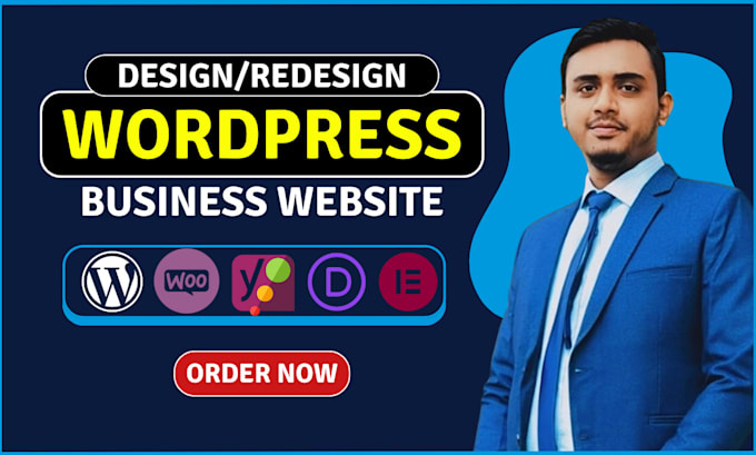 Gig Preview - Create responsive wordpress web design redesign, business website development