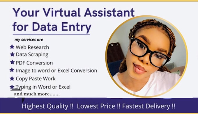 Gig Preview - Do accurate and efficient data entry for your projects