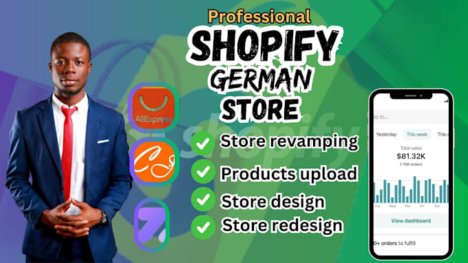 Gig Preview - Build dutch german australian canada switzerland shopify droppshipping store