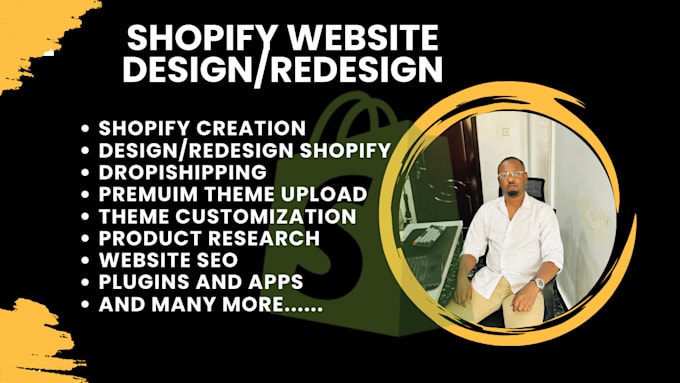 Gig Preview - Set up shopify website build shopify store shopify website design and redesign