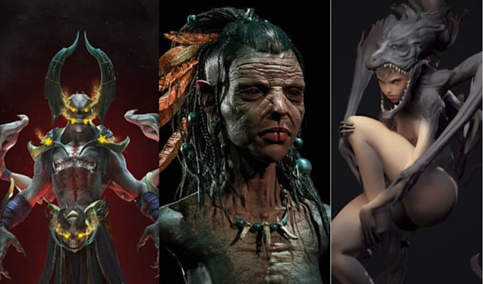 Gig Preview - Sculpt 3d character, 3d model, 3d sculpture for printing with zbrush and blender