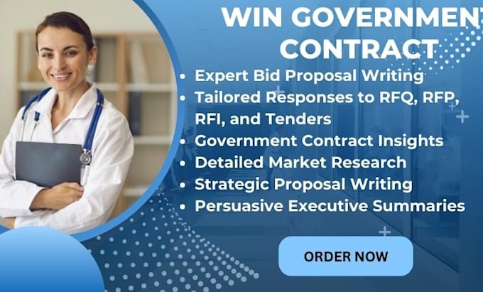 Gig Preview - Win government contract, grant proposal, rfp, rfq, rfi, bid proposal