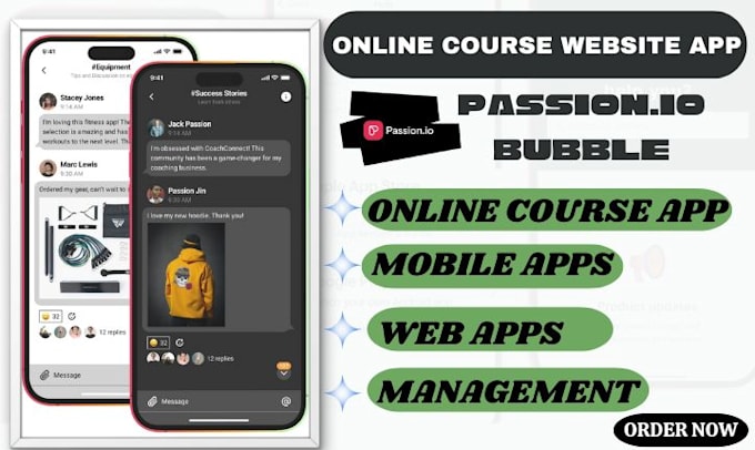 Gig Preview - Create an online course website using passion io, passion website app io