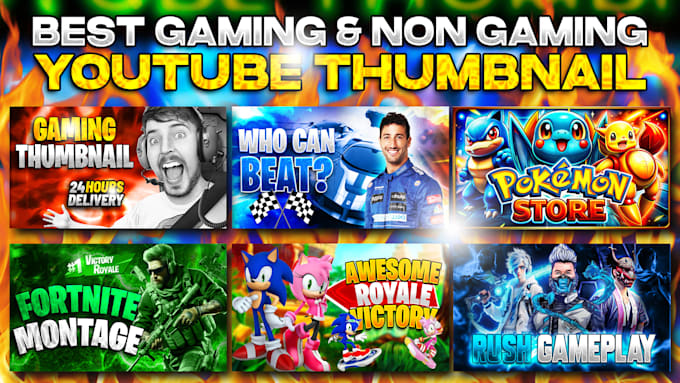 Gig Preview - Do awesome gaming youtube thumbnail design for you