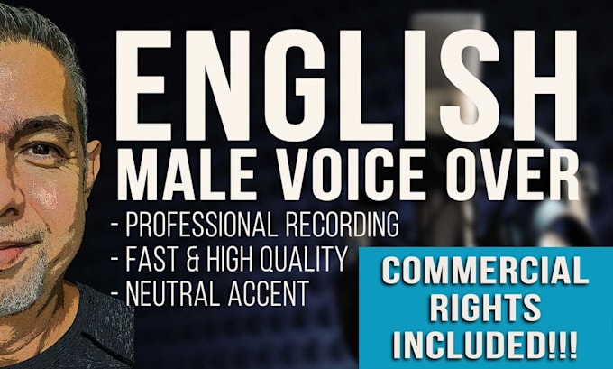 Gig Preview - Record professional english voiceover in neutral accent