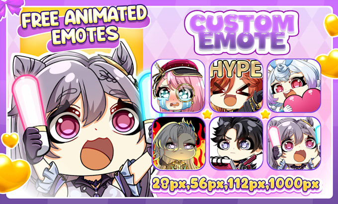 Gig Preview - Make custom twitch emotes and twitch animated emotes for you