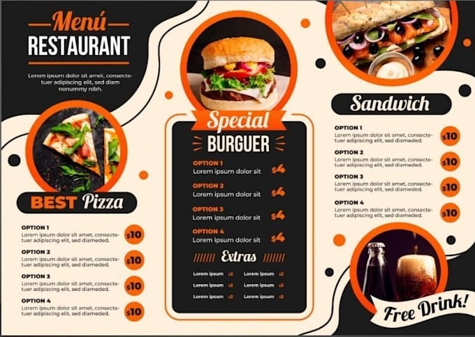 Gig Preview - Design a creative menu that fits your products