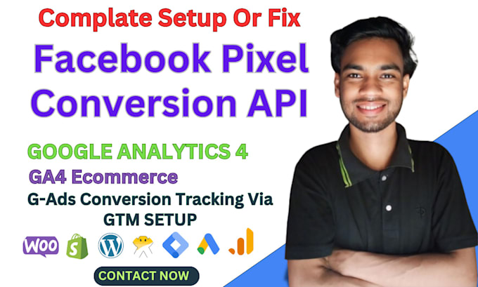 Gig Preview - Setup or fix facebook pixel conversion API google analytics 4