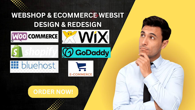 Gig Preview - Build webstore, webshop ecommerce hostinger, godaddy, wix wordpress, wix website