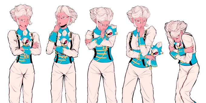 Gig Preview - Design and draw character sprites in persona neo noir style for visual novel