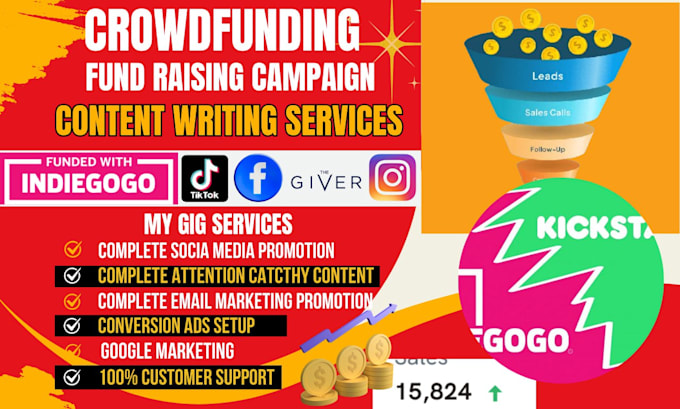 Gig Preview - Write  content for crowdfunding campaign fundraising kickstarter or indiegogo