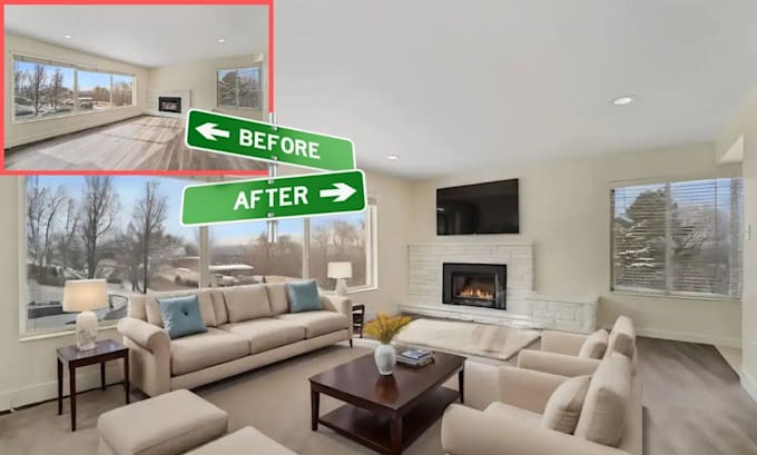 Gig Preview - Do real estate virtual staging for apartments, virtual home staging