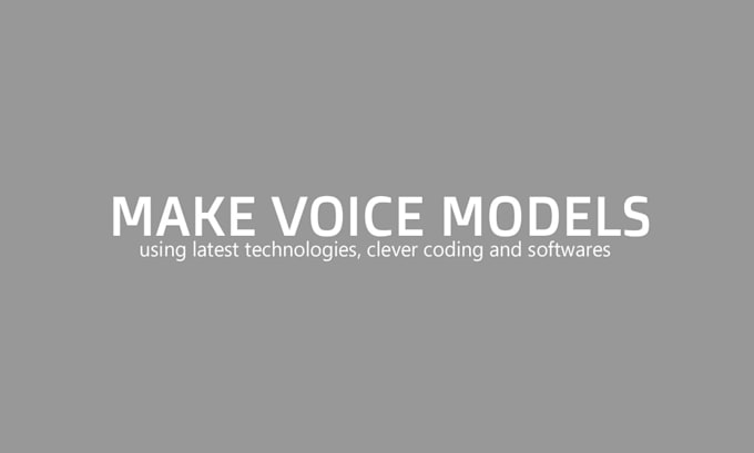 Gig Preview - Make pth voice model of anyone