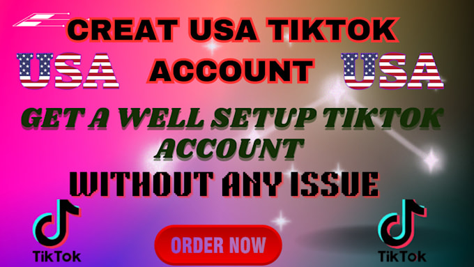 Gig Preview - Create usa tiktok account, tiktok us account, tiktok account