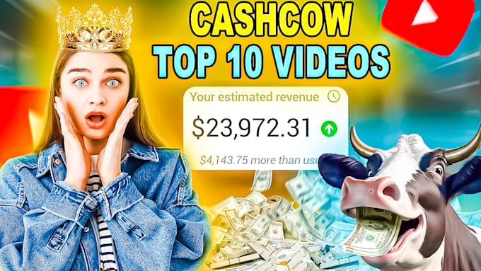 Gig Preview - Create faceless cash cow videos and top 10 videos for youtube automation channel