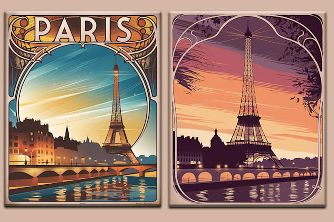 Gig Preview - Create travel poster vintage retro and landscape illustration special offer