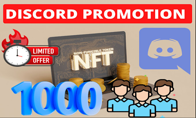 Gig Preview - Boost your discord server promotion, nft, gaming, crypto promotion to real user