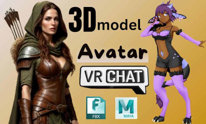 Gig Preview - Create 3d model character vrchat furry avatar vrc avatar model from scratch