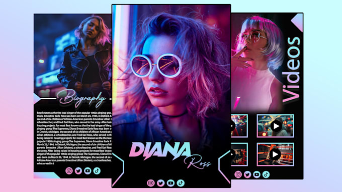 Gig Preview - Design music epk, media kit with clickable buttons