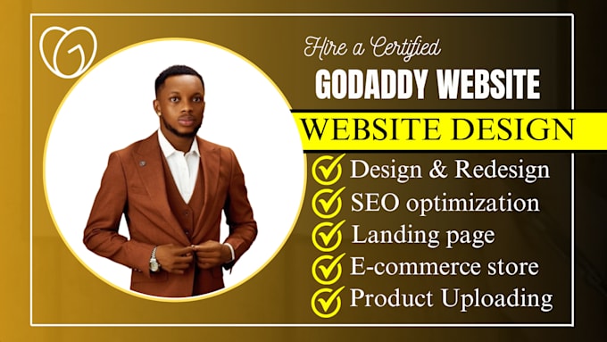 Gig Preview - Develop godaddy website design, website redesign, ecommerce stores and seo