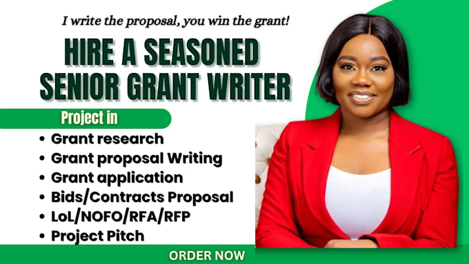 Gig Preview - Write grant proposal grant application research pitch deck business plan