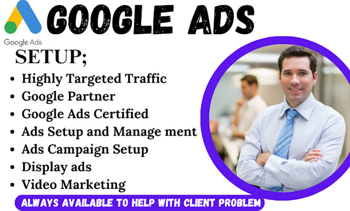 Gig Preview - Help you to sertup your google ads adwords ppc search, display, pmax campaigns