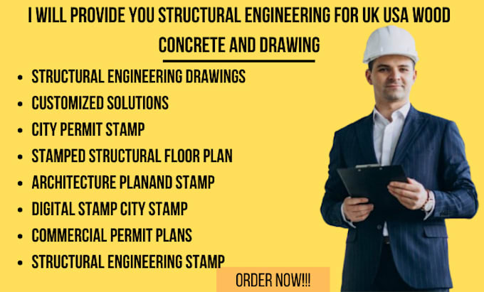 Gig Preview - Provide you structural engineering for uk usa wood concrete and drawing