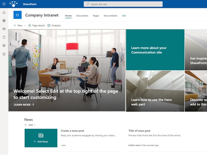 Gig Preview - Build intranet sharepoint website in wordpress website