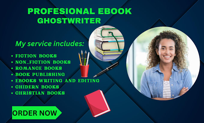 Gig Preview - Be ebook ghostwriter, romance ghostwriter, nonfiction and fiction ghostwriter