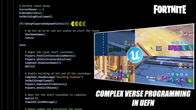 Gig Preview - Do custom verse scripting for fortnite uefn unreal engine