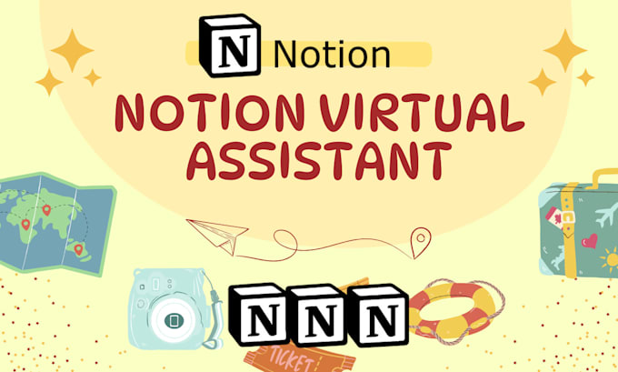 Gig Preview - Be your notion virtual assistan notion project management notion template