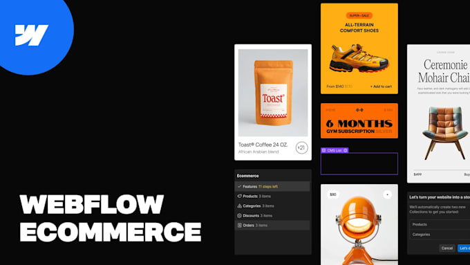 Gig Preview - Design and develop e commerce website, figma and webflow